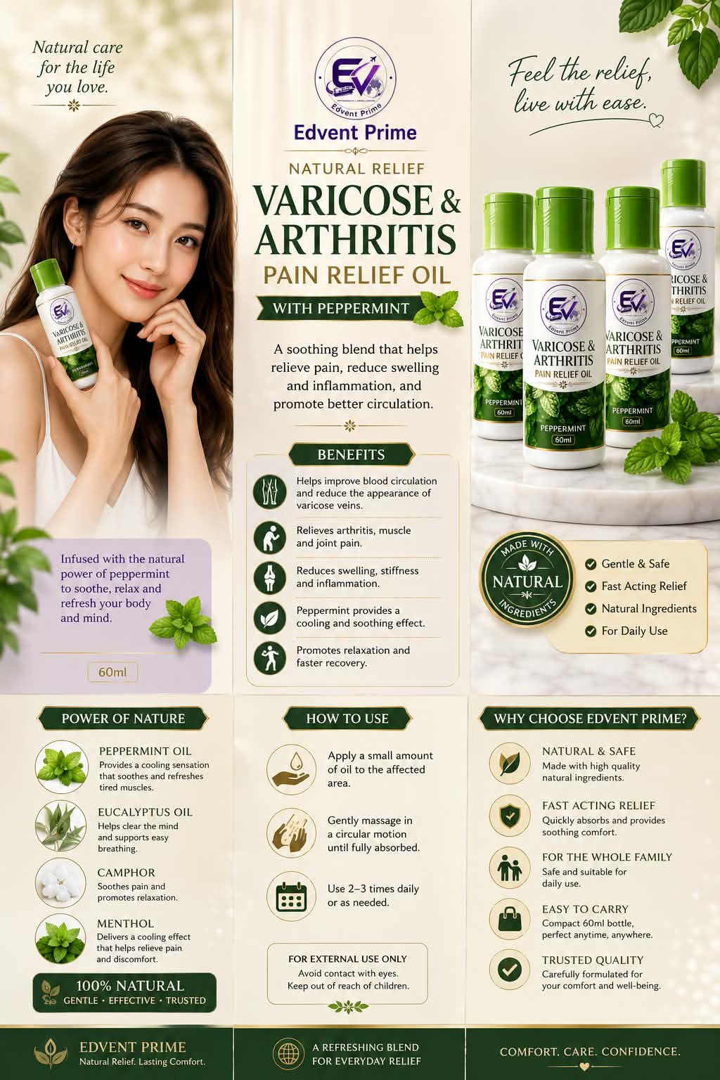 Varicose & Arthritis Pain Relief oil